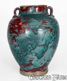 Jugtown, Exceptional Large-Sized JUGTOWN / WARE Art Pottery Vase w/ Chinese Blue Glaze, North Carolina, circa 1930, circa 1930, Stoneware
