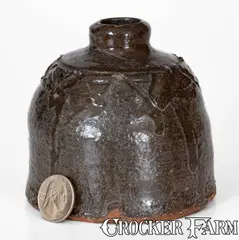 Propst Pottery, Rare PROPST POTTERY / VALE, / NORTH CAROLINA Alkaline-Glazed Stoneware Inkwell or String Holder, c1930, c1930, Alkaline-glazed stoneware