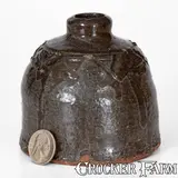 Propst Pottery, Rare PROPST POTTERY / VALE, / NORTH CAROLINA Alkaline-Glazed Stoneware Inkwell or String Holder, c1930, c1930, Alkaline-glazed stoneware