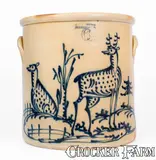J. & E. Norton, Exceptional Six-Gallon J. & E. NORTON / BENNINGTON, VT Crock w/ Elaborate Stag and Doe Scene, circa 1855, Stoneware