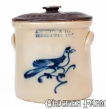 J. Norton & Co., One-Gallon J. NORTON & CO. / BENNINGTON, VT Stoneware Bird Crock, c1860
