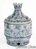 Brook Hill, Rare "Brook Hill / SOUR MASH" Whiskey Decanter w/ Horse Race Scene, att. White's Pottery, Utica, NY, late 19th or early 20th century, Stoneware