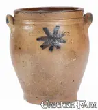C. Crolius, Scarce Half-Gallon C. CROLIUS / NEW -YORK Stoneware Jar w/ Cobalt Star Decoration, circa 1820, Stoneware