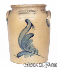 Willson's & Young, Rare WILLSON'S & YOUNG / HARRISBURG, PA Stoneware Jar, circa 1855, circa 1855, Stoneware