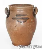 J. Remmey, J. REMMEY / MANHATTAN-WELLS / NEW-YORK Stoneware Jar w/ Two-Color Slip Decoration