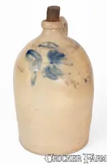 Rare T.H. WILLSON & CO / HARRISBURG, PA Stoneware Jug, circa 1852-55 by T.H. Willson & Co., circa 1852-55, Stoneware, sold Nov 2024