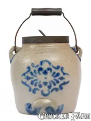 F.H. Cowden, One-Gallon F.H. COWDEN / HARRISBURG, PA Stoneware Batter Pail, circa 1880, Stoneware