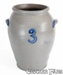 J. Miller, Extremely Rare J. MILLER / ALEX (James Miller, Alexandria, VA) Stoneware Jar, 1820's, 1820, Stoneware