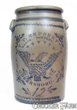 T.F. Reppert Eagle Pottery, Fine 12-Gallon T.F. REPPERT / EAGLE POTTERY / GREENSBORO, PA Stoneware Jar w/ Eagle Motif, circa 1880, Stoneware