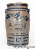 R. T. Williams, Fine Twelve-Gallon R.T. WILLIAMS / NEW GENEVA, PA Cobalt-Decorated Stoneware Jar