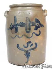 A.N. Burchfield, Very Rare A.N. BURCHFIELD / ALLEGHENY, PA Five-Gallon Stoneware Jar, third quarter 19th century, Stoneware