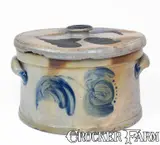 John Bell, JOHN BELL / WAYNESBORO Stoneware Butter Crock w/ Decorated Lid, circa 1850-1880, Stoneware