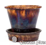 Upton M. Bell, Rare UPTON M. BELL / Waynesboro, Pa. Redware Flowerpot, circa 1895, circa 1895, Redware
