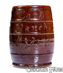 Anto Carte, Scarce Glazed Redware Mug Inscribed "Carte / Blanche / Cider", late 19th century, Redware