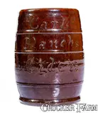 Anto Carte, Scarce Glazed Redware Mug Inscribed "Carte / Blanche / Cider", late 19th century, Redware