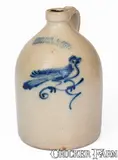 J. Norton & Co., J. NORTON & CO. / BENNINGTON, VT Stoneware Jug w/ Slip-Trailed Bird Decoration