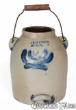 J.B. Leathers, Extremely Rare J.B. LEATHERS / MT. EAGLE, PA Stoneware Batter Pail, circa 1875, Stoneware