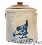 Brady & Ryan, BRADY & RYAN / ELLENVILLE, N.Y. Stoneware Chicken Crock, circa 1885, Stoneware