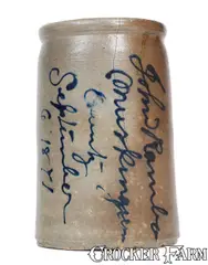 John Rambo, Rare "John Rambo / Muskingum County," Ohio Stoneware Jar, Dated 1871, 1871, Stoneware