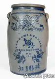 Jas. Hamilton & Co., Fine 16 Gal. JAS. HAMILTON & CO. / GREENSBORO, PA Stoneware Eagle Jar, circa 1870, Stoneware