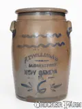 R. T. Williams, 6 Gal. R. T. WILLIAMS / NEW GENEVA, PA Stoneware Jar