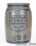 Jas. Hamilton & Co., JAS. HAMILTON & CO. / GREENSBORO / PA Two-Gallon Cobalt-Decorated Stoneware Jar, circa 1875, Stoneware