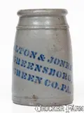 Hamilton & Jones, HAMILTON & JONES / GREENSBORO / GREEN CO., PA Stoneware Canning Jar