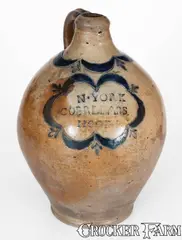Coerlears Hook, Extremely Rare and Important Early Thomas W. Commeraw Stoneware Jug, COERLEARS HOOK / N. YORK, circa 1800, Stoneware