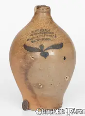 C. Crolius, Small-Sized C. CROLIUS / MANHATTAN-WELLS / NEW-YORK Incised Stoneware Jug, early 19th century, Stoneware