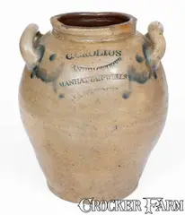 C. Crolius, C. CROLIUS / MANUFACTURER / MANHATTAN-WELLS / NEW-YORK Stoneware Jar, early 19th century, Stoneware