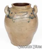 C. Crolius, C. CROLIUS / MANUFACTURER / MANHATTAN-WELLS / NEW-YORK Stoneware Jar, early 19th century, Stoneware
