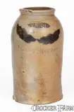 Warne, Rare WARNE / S. AMBOY. N. JERSY Stoneware Jar w/ Impressed Decoration, early 19th century, Stoneware