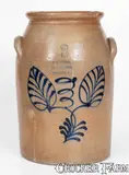 J.M. Pruden, J.M. PRUDEN / ELIZABETH-NJ Stoneware Jar w/ Slip-Trailed Decoration, circa 1875, Stoneware