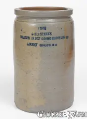 P. Herrmann, Rare LOCUST GROVE, MD Eastern Shore Advertising Jar Marked P. HERRMANN / BALTO., circa 1875, Stoneware