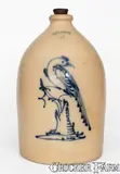J. & E. Norton, 4 Gal. J. & E. NORTON / BENNINGTON, VT Stoneware Jug w/ Pheasant on Stump Decoration, circa 1855, Stoneware