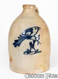 J. & E. Norton, One-Gallon J. & E. NORTON / BENNINGTON, VT Stoneware Bird Jug, circa 1855, Stoneware