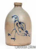 F. B. Norton & Co, Rare F.B. NORTON & CO. / WORCESTER, MASS. Stoneware Jug w/ Abstract Bird Decoration