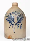 Frank B. Norton, Scarce Double-Stamped FRANK B NORTON / WORCESTER MASS. Stoneware Jug, Dated 1886, 1886, Stoneware