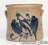 F. B. Norton & Co, Scarce F.B. NORTON & CO / WORCESTER, MASS. Stoneware Parrot Crock, 1858-77