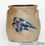 F. B. Norton & Co, Unusual Squat-Shaped F.B. NORTON & CO. / WORCESTER, MASS. Stoneware Bird Jar
