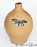 L. Norton & Son, L. NORTON & SON / BENNINGTON, VT Stoneware Jug w/ Butterfly Decoration, circa 1840, Stoneware