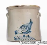 Brady & Ryan, 4 Gal. BRADY & RYAN / ELLENVILLE, NY Stoneware Chicken Crock, circa 1885, Stoneware