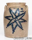 T. Harrington, Rare T. HARRINGTON / LYONS Stoneware Jar w/ Starface Decoration, circa 1860, Stoneware