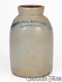 Jones's Fish & Oyster House, Rare JONES'S FISH & OYSTER HOUSE / BANGOR, MAINE Stoneware Oyster Jar, circa 1880, Stoneware