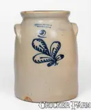 John Burger, 2 Gal. JOHN BURGER / ROCHESTER Stoneware Jar w/ Slip-Trailed Decoration, circa 1860, Stoneware