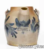Fine COWDEN & WILCOX / HARRISBURG, PA Stoneware Batter Pail w/ Elaborate Decoration by Cowden & Wilcox, circa 1865, Stoneware, sold Jul 2024