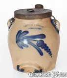 COWDEN & WILCOX / HARRISBURG, PA Stoneware Batter Pail, circa 1865 by Cowden & Wilcox, circa 1865, Stoneware, sold Jul 2024