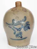 D.P. Shenfelder, 2 Gal. D.P SHENFELDER / READING, PA Stoneware Jug w/ Floral Decoration, circa 1870, Stoneware