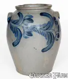 S. Holmes, Extremely Rare S. HOLMES / GEORGETOWN, D. C. 4 Gal. Stoneware Jar w/ Elaborate Floral Decoration, circa 1820, Stoneware