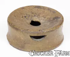 Extremely Rare "Ella Fairfax / ALEXA VA" Stoneware Spittoon,Wilkes Street Pottery, Alexandria by Ella Fairfax, circa 1860, Stoneware, sold Jul 2024